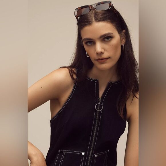 Pilcro Sleeveless Denim Shift Dress - Picture 3 of 5